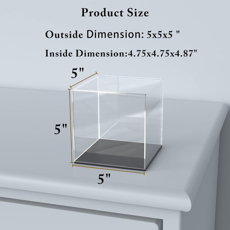SVENJBB Acrylic Display Case, 5x5x5 Inch Clear Acrylic Boxes for Display, Self-Assembly Display Cases for Collectibles, Toys and Sport Goods - Image 4